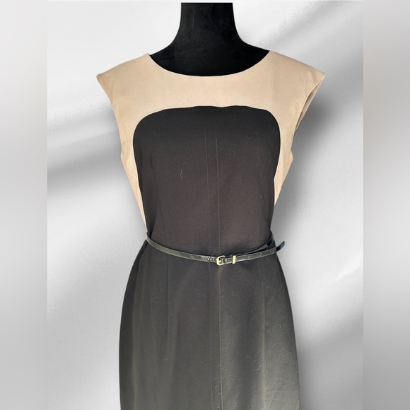 Calvin Klein colorblock pencil dress Sz 8 with small belt 011 - Picture 3 of 3